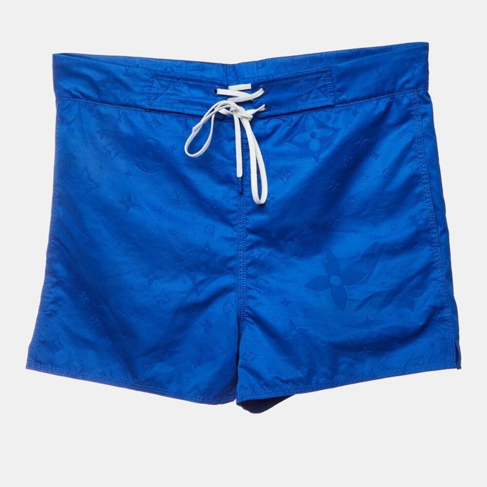Louis Vuitton Blue Monogram Synthetic Swim Shorts Xs